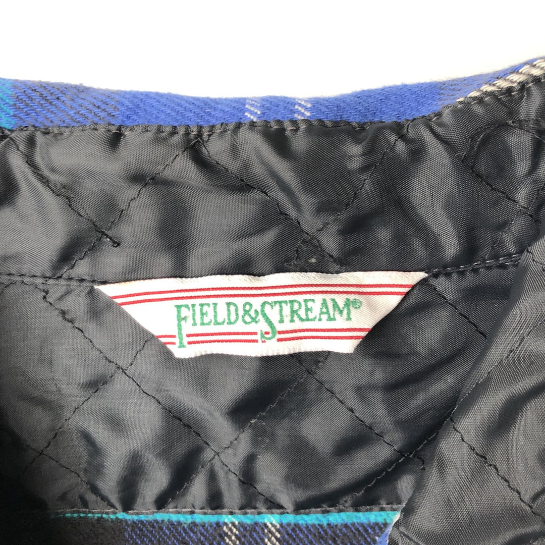 90'S FIELD and STREAM Long-Sleeve Flannel Check Shirt, Men's Size XL (Equivalent), Vintage unclear blue type Vintage Second Hand