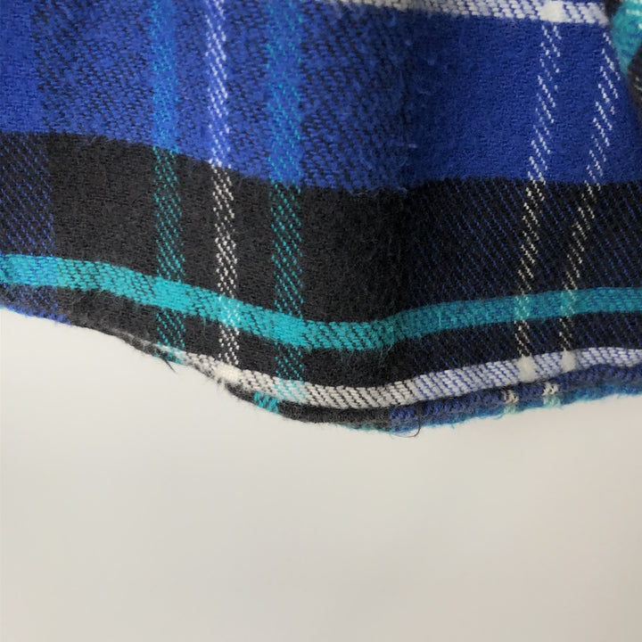 90'S FIELD and STREAM Long-Sleeve Flannel Check Shirt, Men's Size XL (Equivalent), Vintage unclear blue type Vintage Second Hand