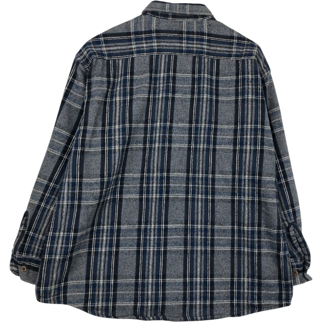 90s-00'S Vintage St. John's Bay Long Sleeve Flannel Check Shirt, Men's Size XL cotton gray type Vintage Second Hand