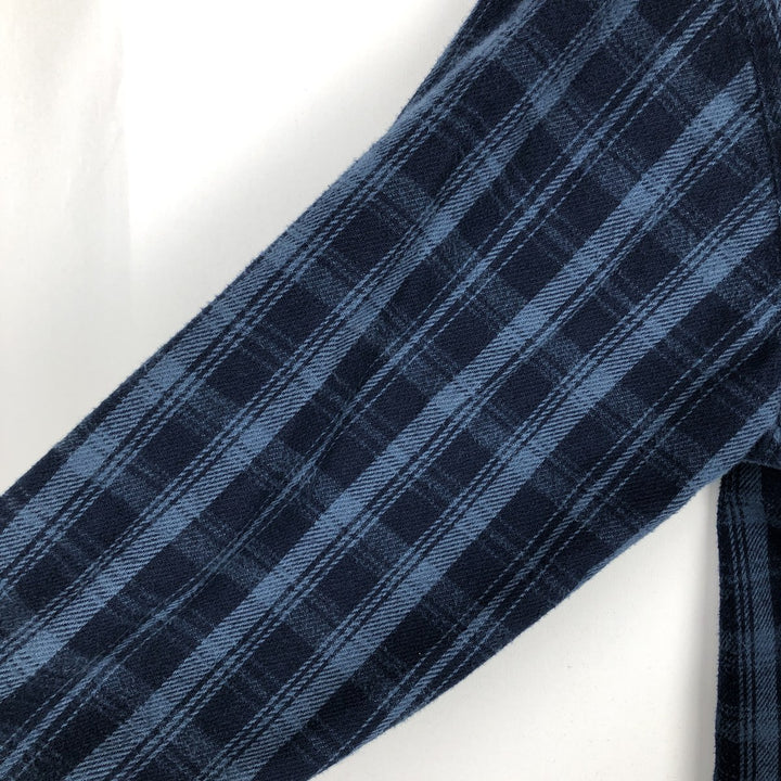 90s-00'S Vintage St. John's Bay Long Sleeve Flannel Check Shirt, Men's Size XL cotton navy blue type Vintage Second Hand