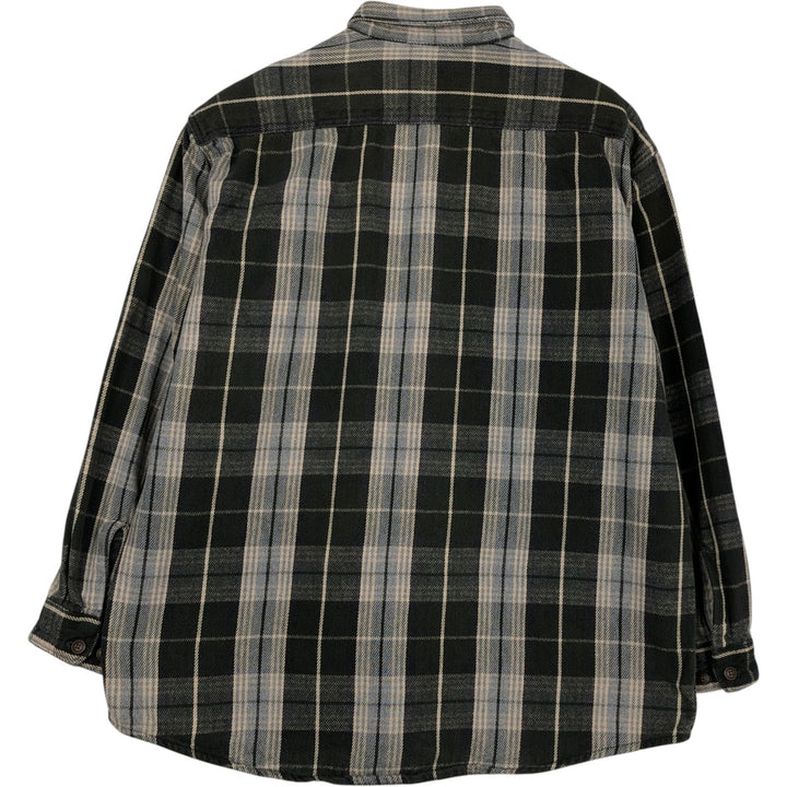 90s-00'S Vintage St. John's Bay Long Sleeve Flannel Check Shirt, Men's Size L cotton gray type Vintage Second Hand