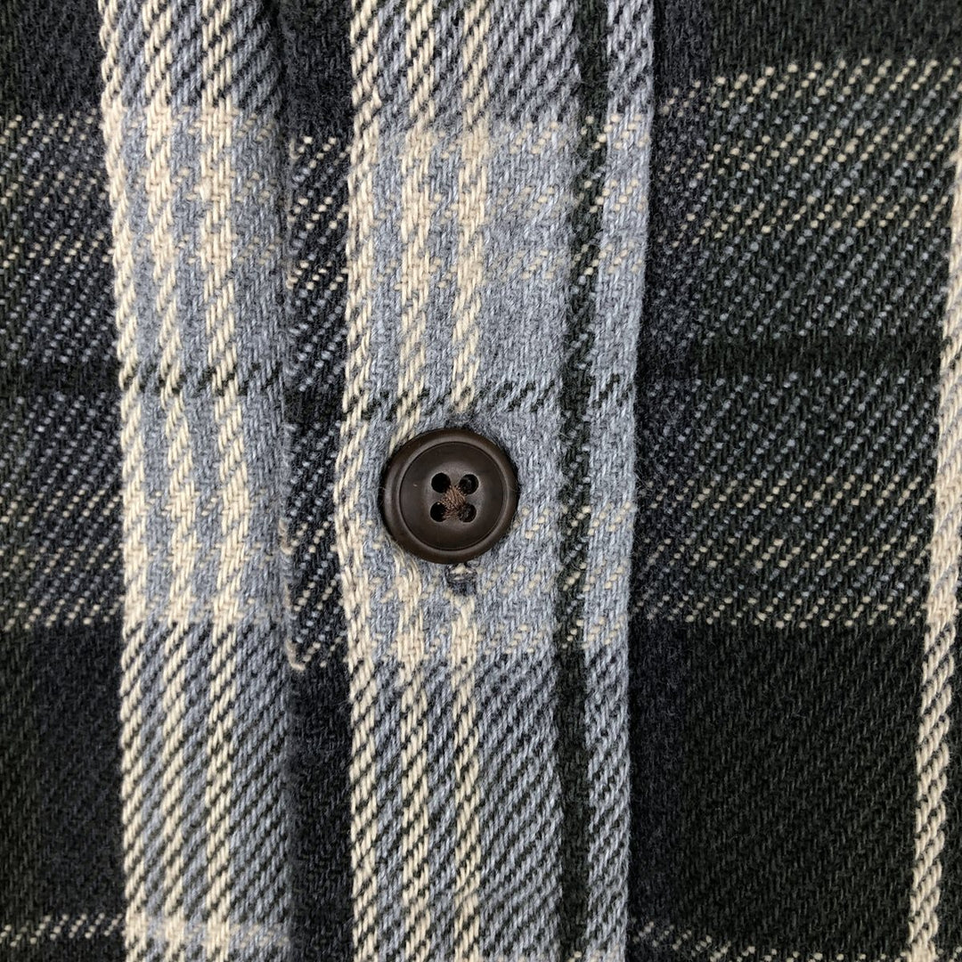 90s-00'S Vintage St. John's Bay Long Sleeve Flannel Check Shirt, Men's Size L cotton gray type Vintage Second Hand