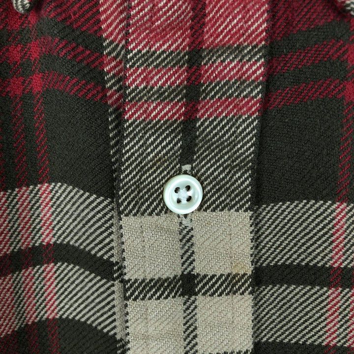 Ralph Lauren BLAKE long sleeve button down light flannel check shirt, men's size L cotton red type Vintage Second Hand