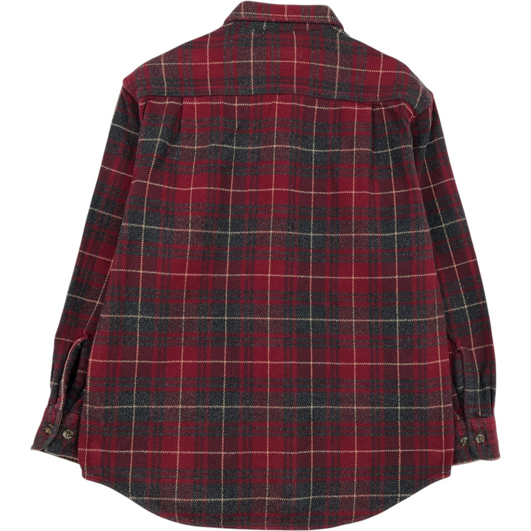 Vintage 90s-00'S St. John's Bay long-sleeved flannel check shirt, size M, men's cotton red type Vintage Second Hand