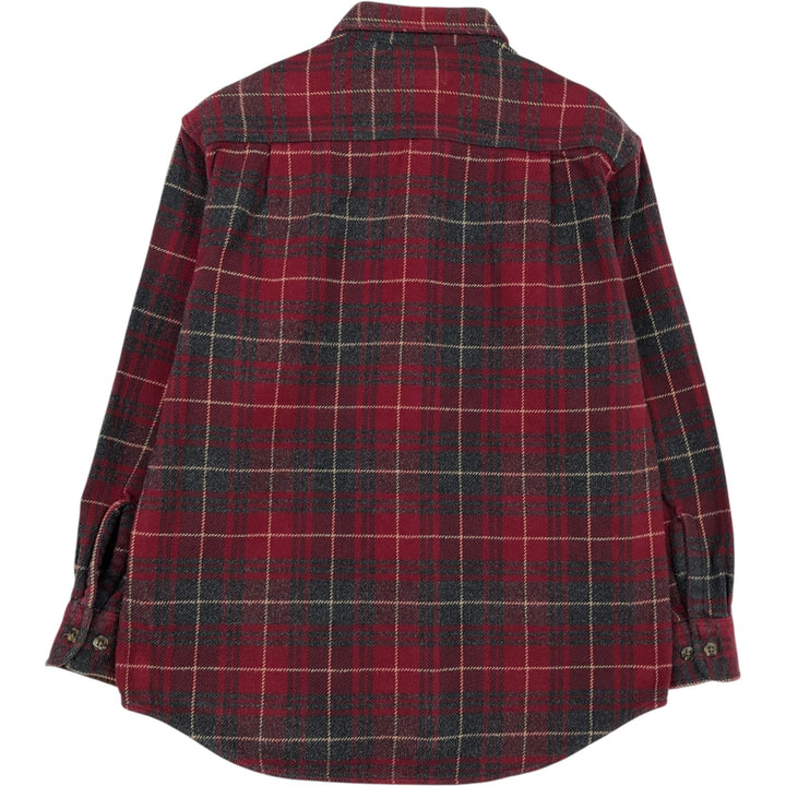 Vintage 90s-00'S St. John's Bay long-sleeved flannel check shirt, size M, men's cotton red type Vintage Second Hand