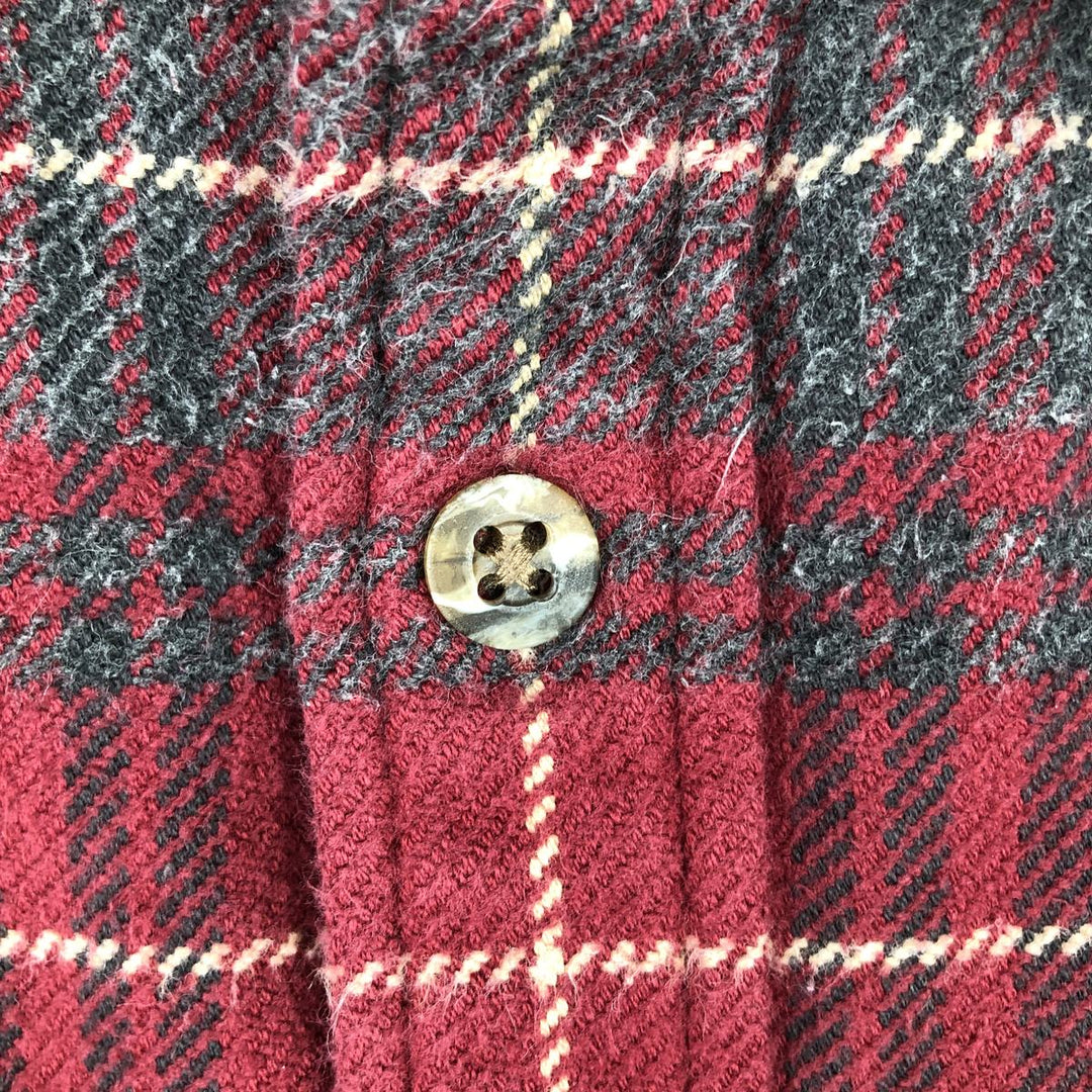 Vintage 90s-00'S St. John's Bay long-sleeved flannel check shirt, size M, men's cotton red type Vintage Second Hand