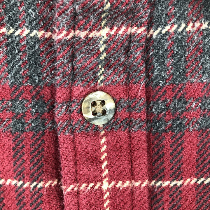 Vintage 90s-00'S St. John's Bay long-sleeved flannel check shirt, size M, men's cotton red type Vintage Second Hand