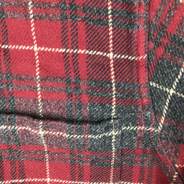 Vintage 90s-00'S St. John's Bay long-sleeved flannel check shirt, size M, men's cotton red type Vintage Second Hand