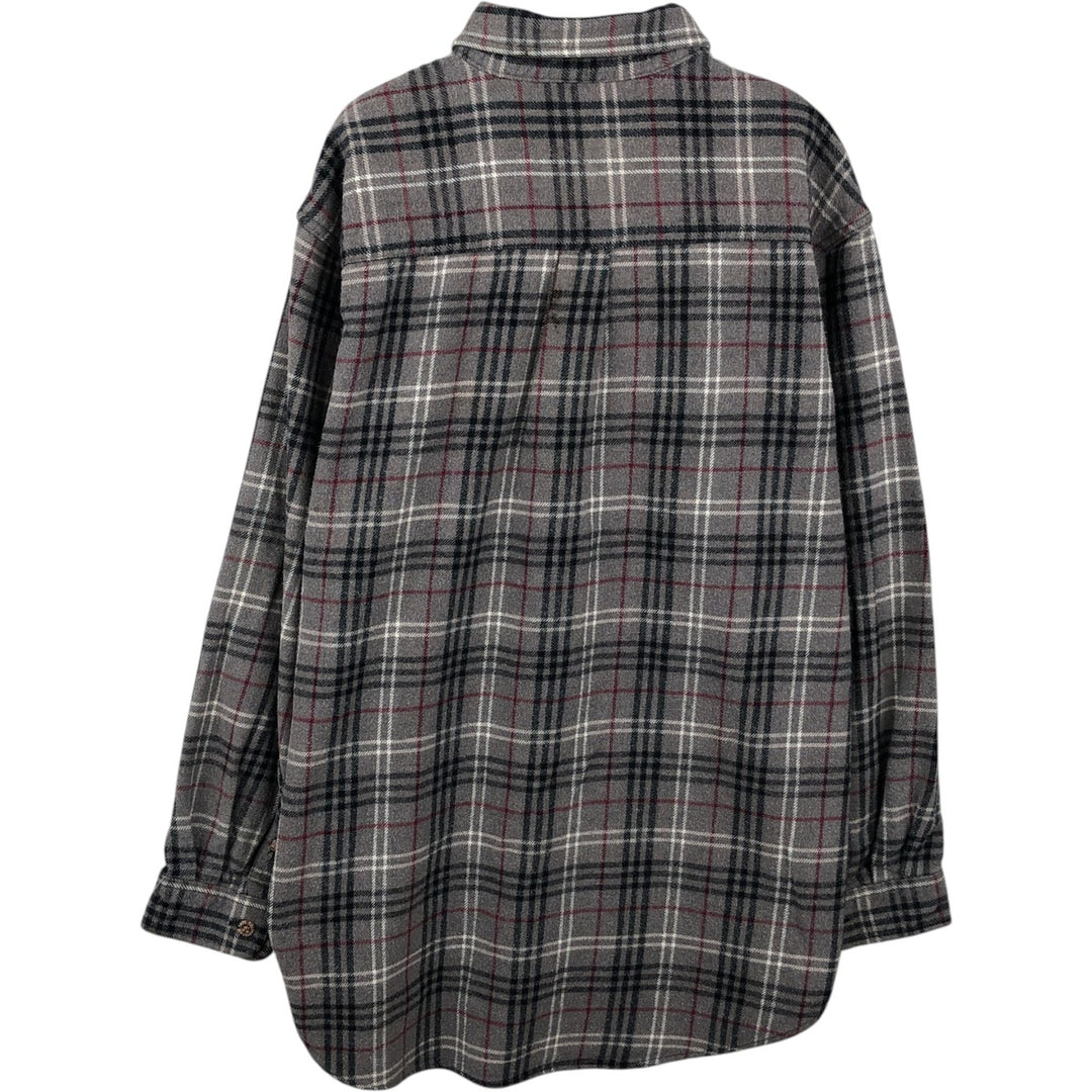 Field and Stream Long Sleeve Flannel Check Shirt, Men's XL cotton gray type Vintage Second Hand