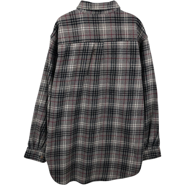 Field and Stream Long Sleeve Flannel Check Shirt, Men's XL cotton gray type Vintage Second Hand
