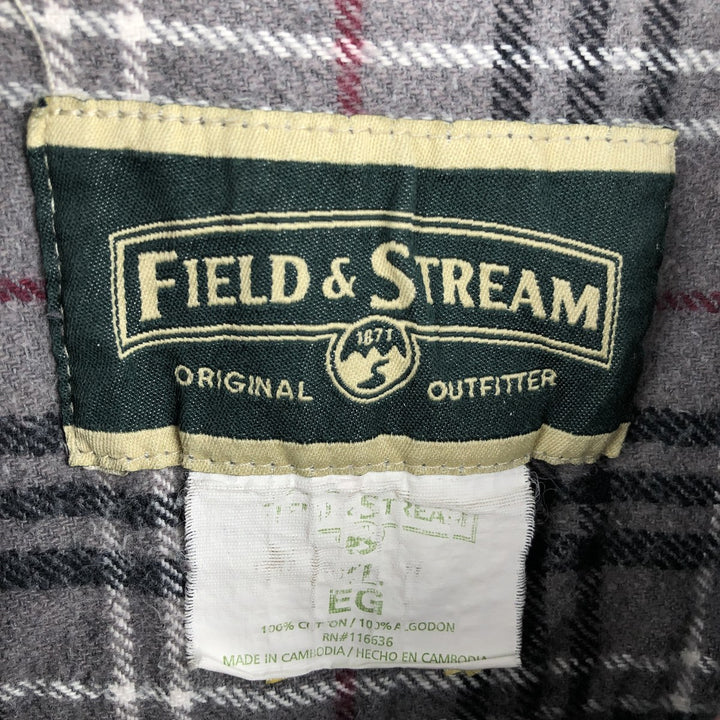 Field and Stream Long Sleeve Flannel Check Shirt, Men's XL cotton gray type Vintage Second Hand