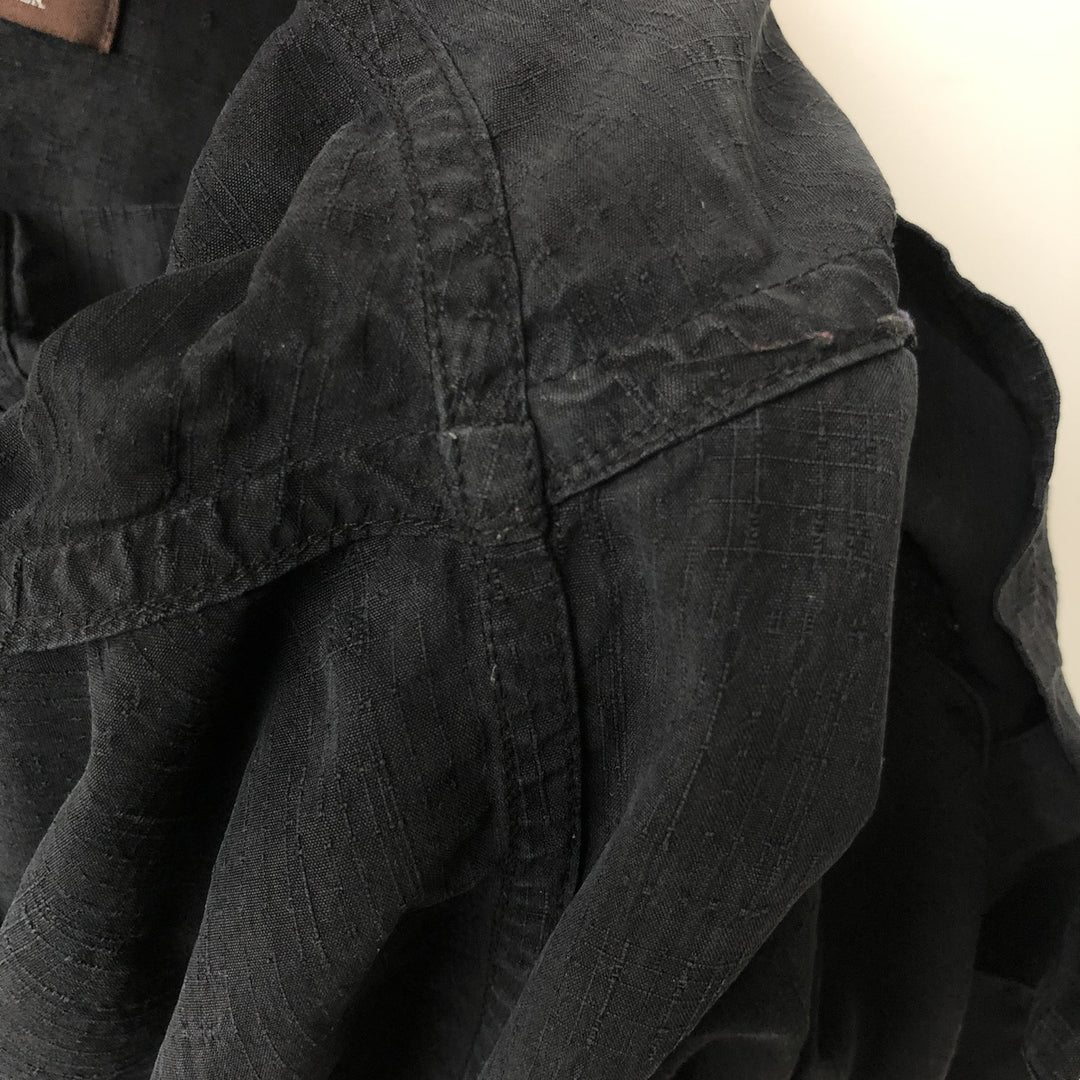 Perry Ellis PERRY ELLIS Short Sleeve Open Collar Silk Shirt Box Shirt Men's L Size silk black type Vintage Second Hand
