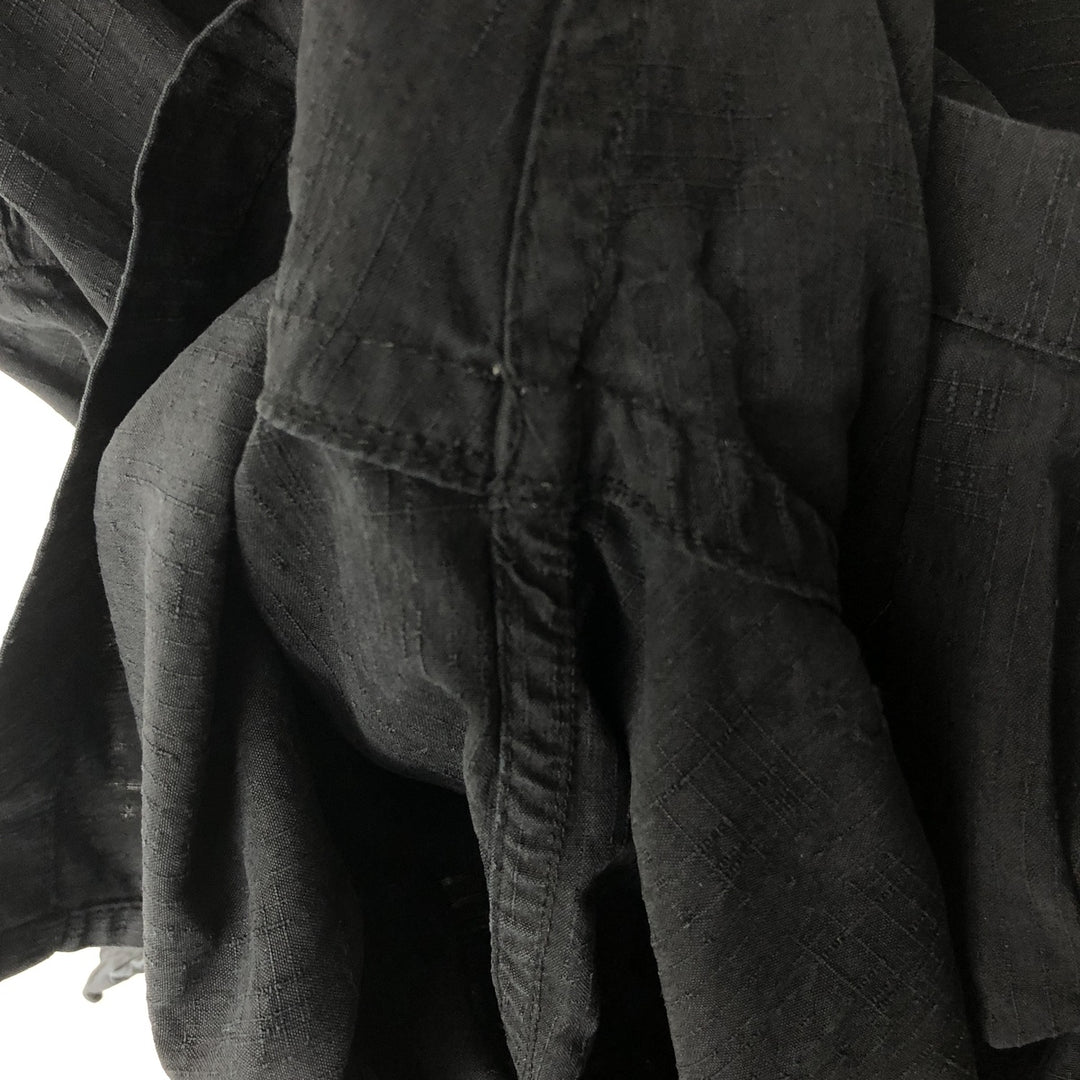Perry Ellis PERRY ELLIS Short Sleeve Open Collar Silk Shirt Box Shirt Men's L Size silk black type Vintage Second Hand