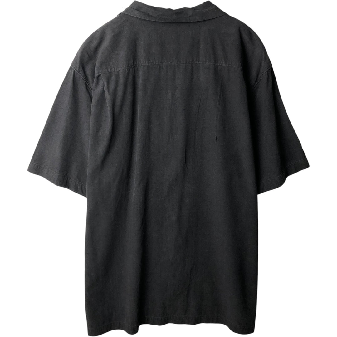 Tommy Bahama ORIGINAL FIT short sleeve open collar silk shirt box shirt men's XL size silk black type Vintage Second Hand