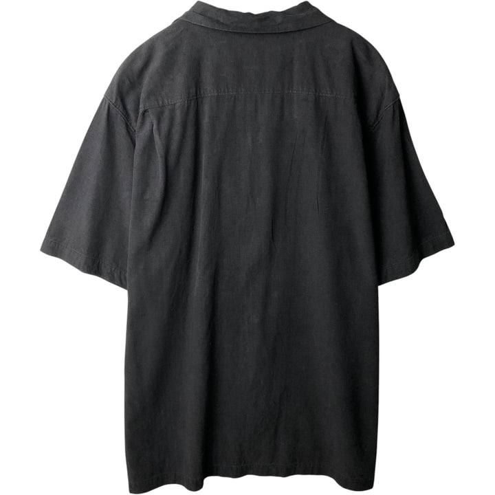 Tommy Bahama ORIGINAL FIT short sleeve open collar silk shirt box shirt men's XL size silk black type Vintage Second Hand