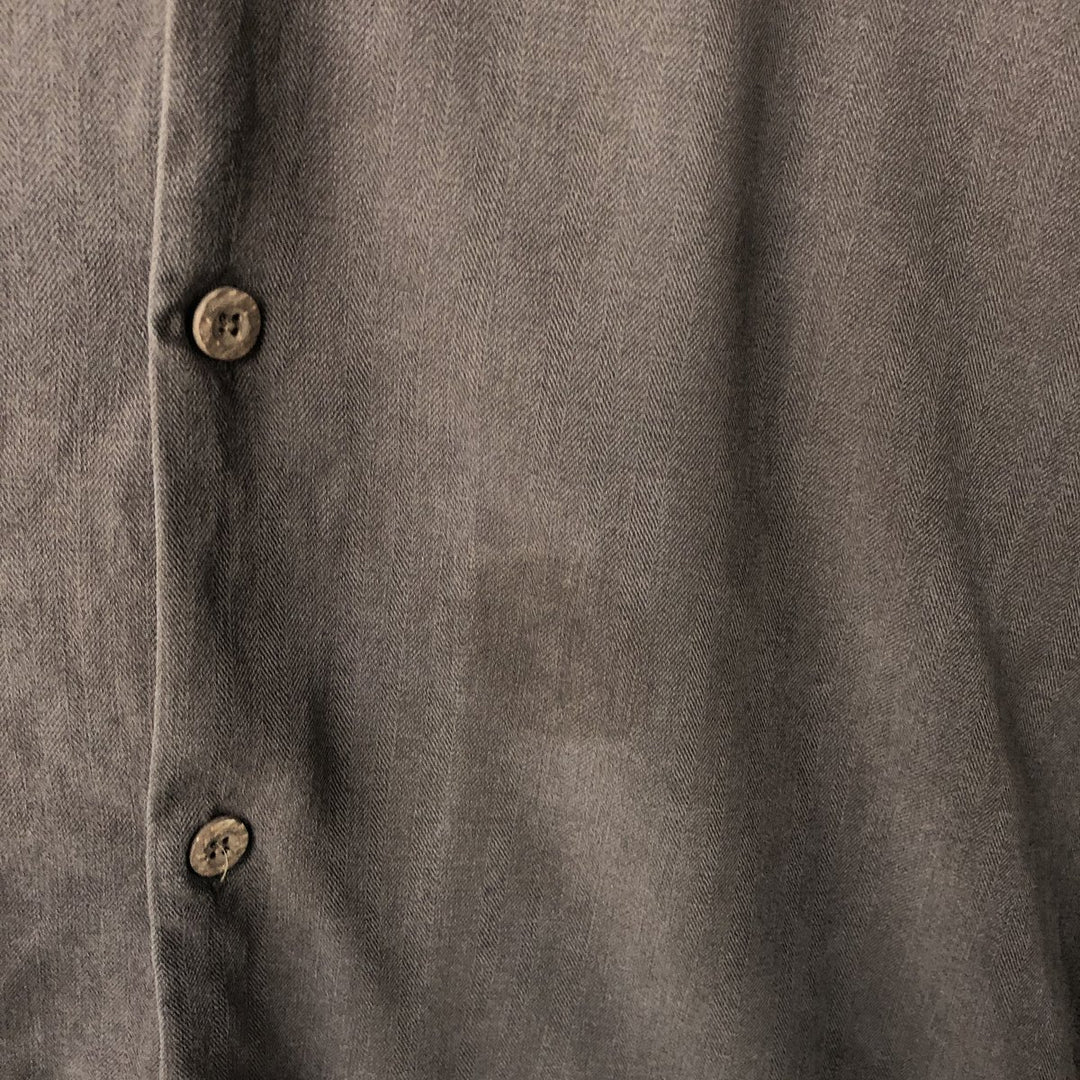 Tommy Bahama Short-Sleeve Open-Collar Cotton Shirt, Boxy Fit, Men's Size XL silk brown type Vintage Second Hand