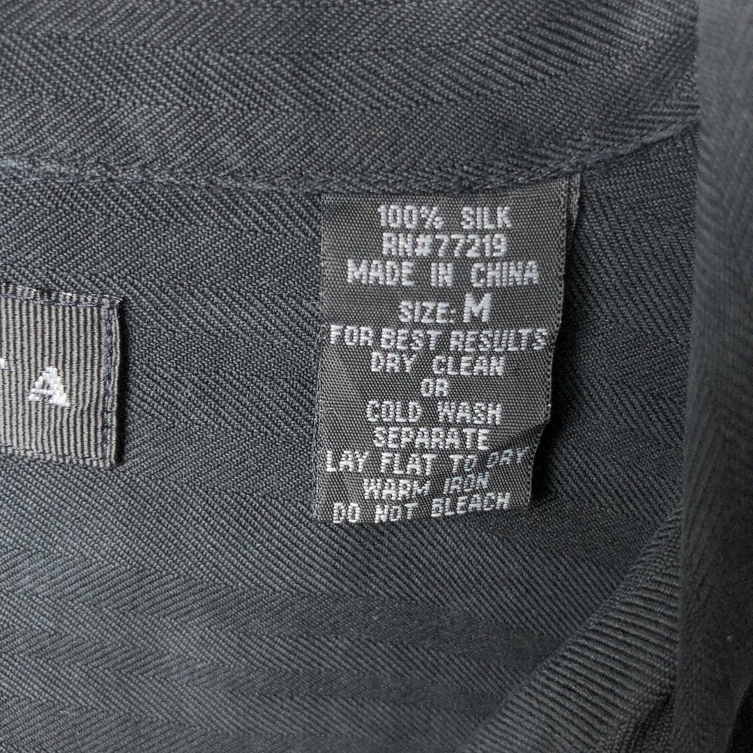 BARACUTA Short-Sleeve Open-Collar Silk Shirt, Boxy Fit, Men's Size M (approx.) silk black type Vintage Second Hand