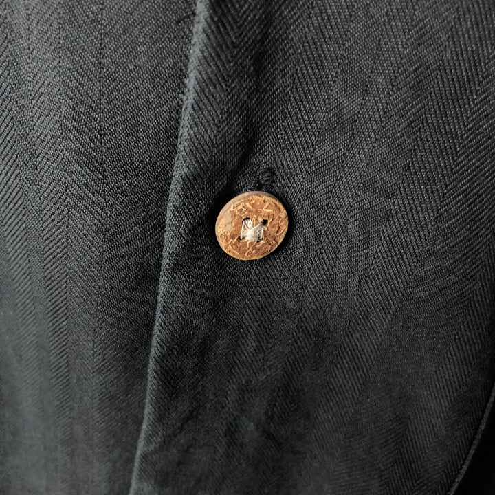 BARACUTA Short-Sleeve Open-Collar Silk Shirt, Boxy Fit, Men's Size M (approx.) silk black type Vintage Second Hand
