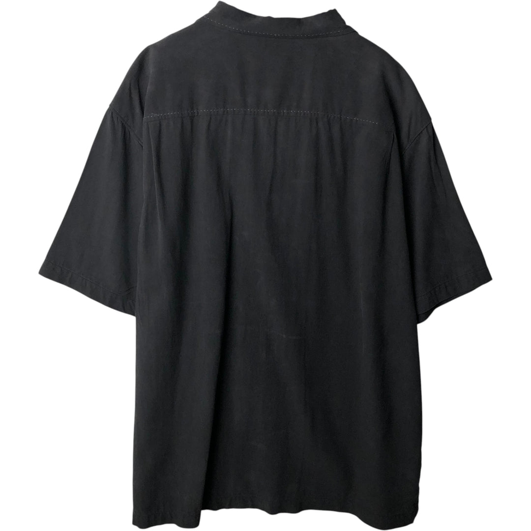 Tommy Bahama ORIGINAL FIT short sleeve open collar silk shirt box shirt men's XL size silk black type Vintage Second Hand