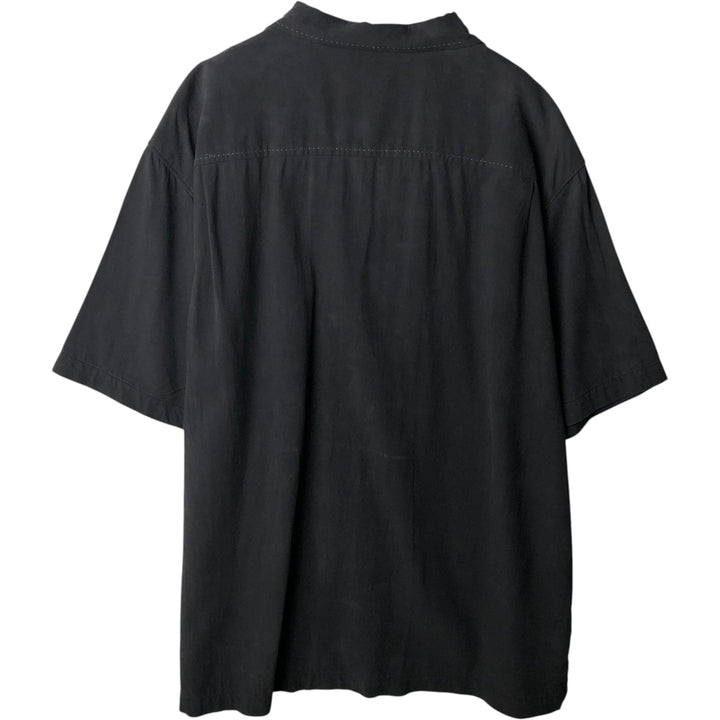 Tommy Bahama ORIGINAL FIT short sleeve open collar silk shirt box shirt men's XL size silk black type Vintage Second Hand