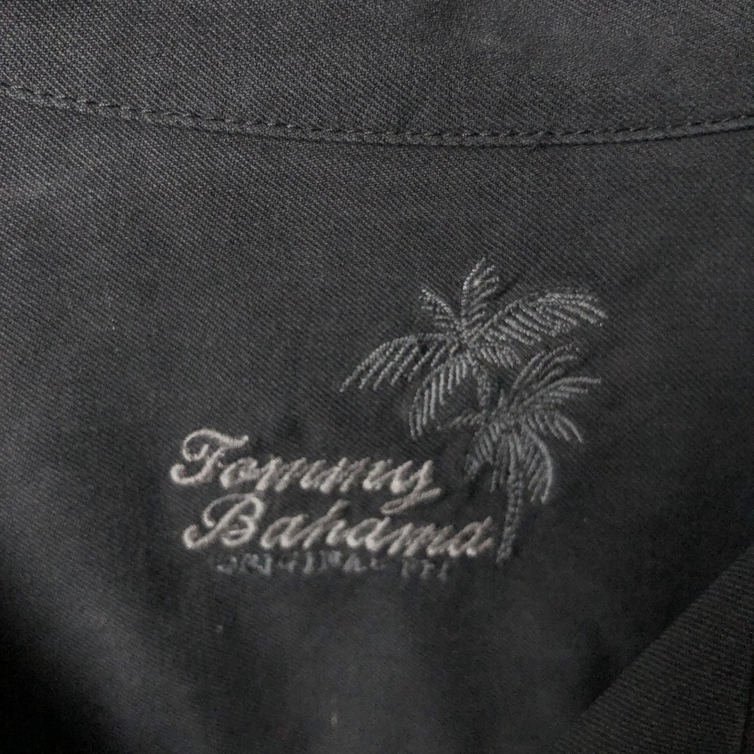 Tommy Bahama ORIGINAL FIT short sleeve open collar silk shirt box shirt men's XL size silk black type Vintage Second Hand