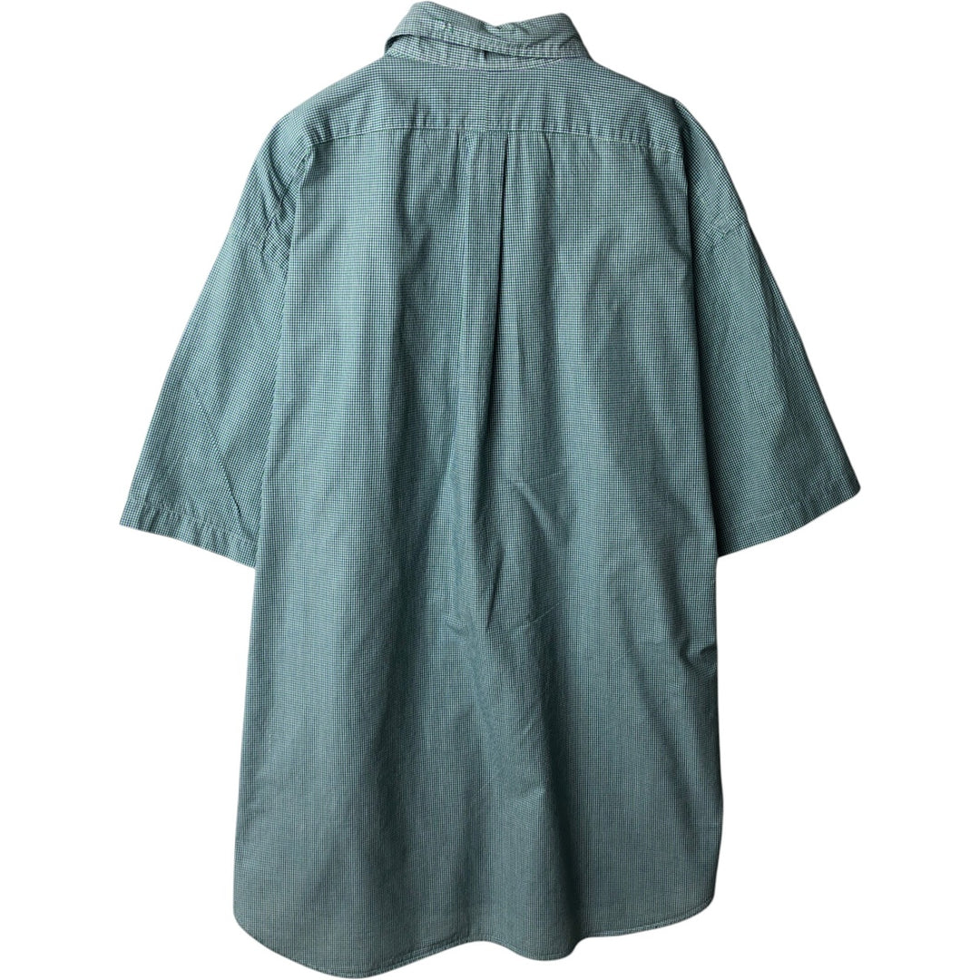Ralph Lauren POLO RALPH LAUREN BLAKE Gingham Check Short-Sleeve Button-Down Check Shirt, Men's Size XL (approx.) cotton green type Vintage Second Hand