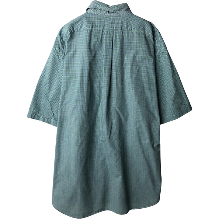 Ralph Lauren POLO RALPH LAUREN BLAKE Gingham Check Short-Sleeve Button-Down Check Shirt, Men's Size XL (approx.) cotton green type Vintage Second Hand