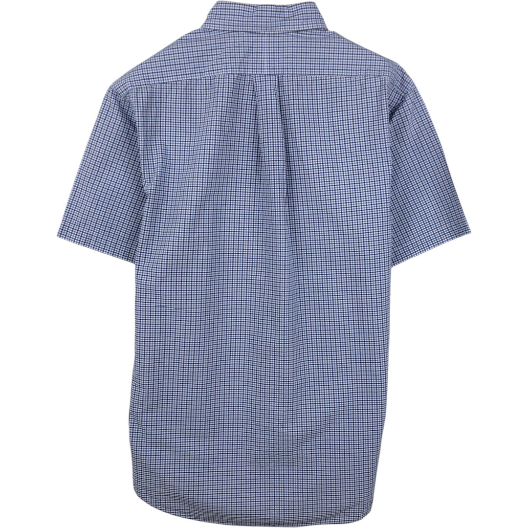 Ralph Lauren SLIM FIT Short-Sleeve Button-Down Check Shirt, Men's Size L (approx.) cotton blue type Vintage Second Hand