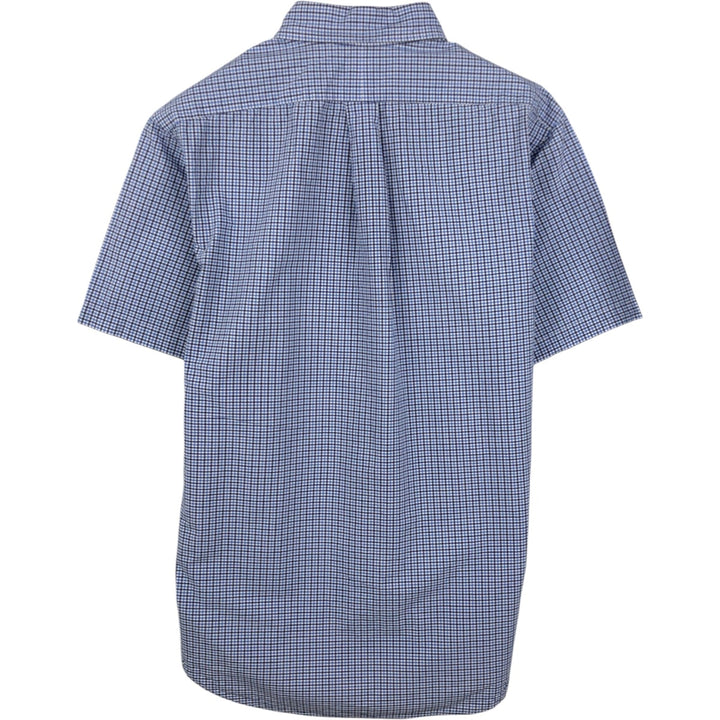 Ralph Lauren SLIM FIT Short-Sleeve Button-Down Check Shirt, Men's Size L (approx.) cotton blue type Vintage Second Hand