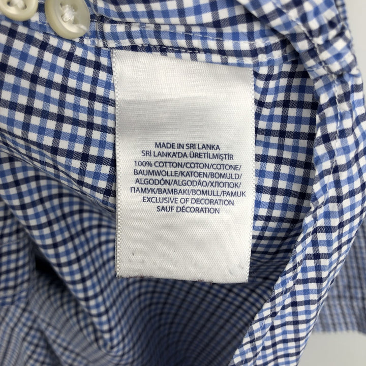 Ralph Lauren SLIM FIT Short-Sleeve Button-Down Check Shirt, Men's Size L (approx.) cotton blue type Vintage Second Hand