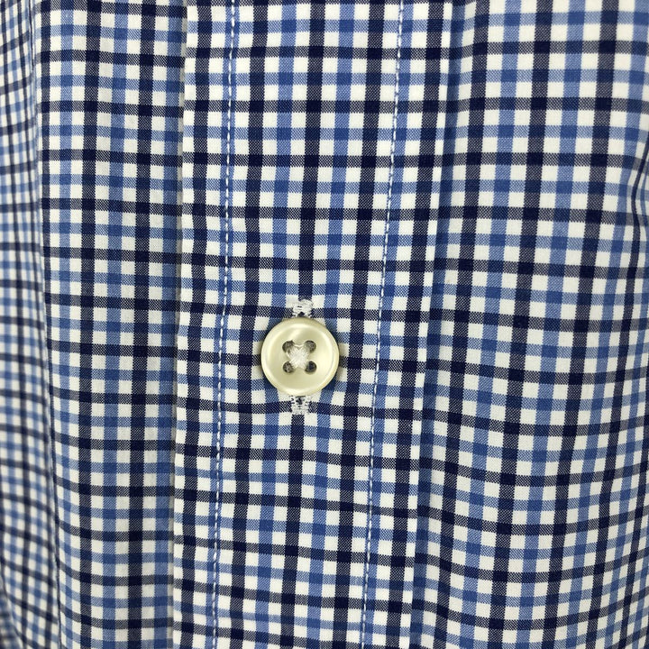 Ralph Lauren SLIM FIT Short-Sleeve Button-Down Check Shirt, Men's Size L (approx.) cotton blue type Vintage Second Hand