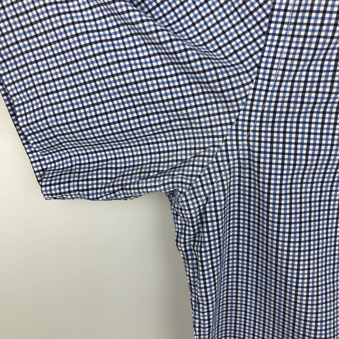 Ralph Lauren SLIM FIT Short-Sleeve Button-Down Check Shirt, Men's Size L (approx.) cotton blue type Vintage Second Hand