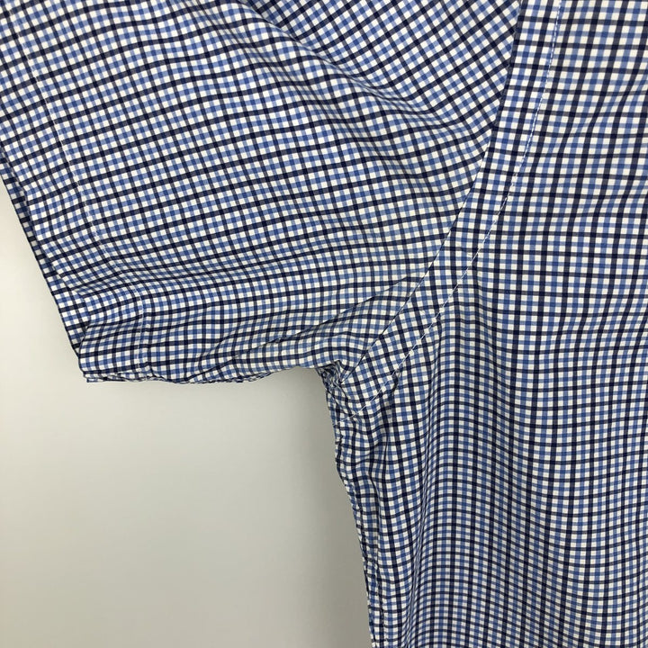 Ralph Lauren SLIM FIT Short-Sleeve Button-Down Check Shirt, Men's Size L (approx.) cotton blue type Vintage Second Hand