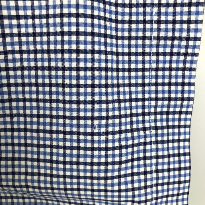 Ralph Lauren SLIM FIT Short-Sleeve Button-Down Check Shirt, Men's Size L (approx.) cotton blue type Vintage Second Hand