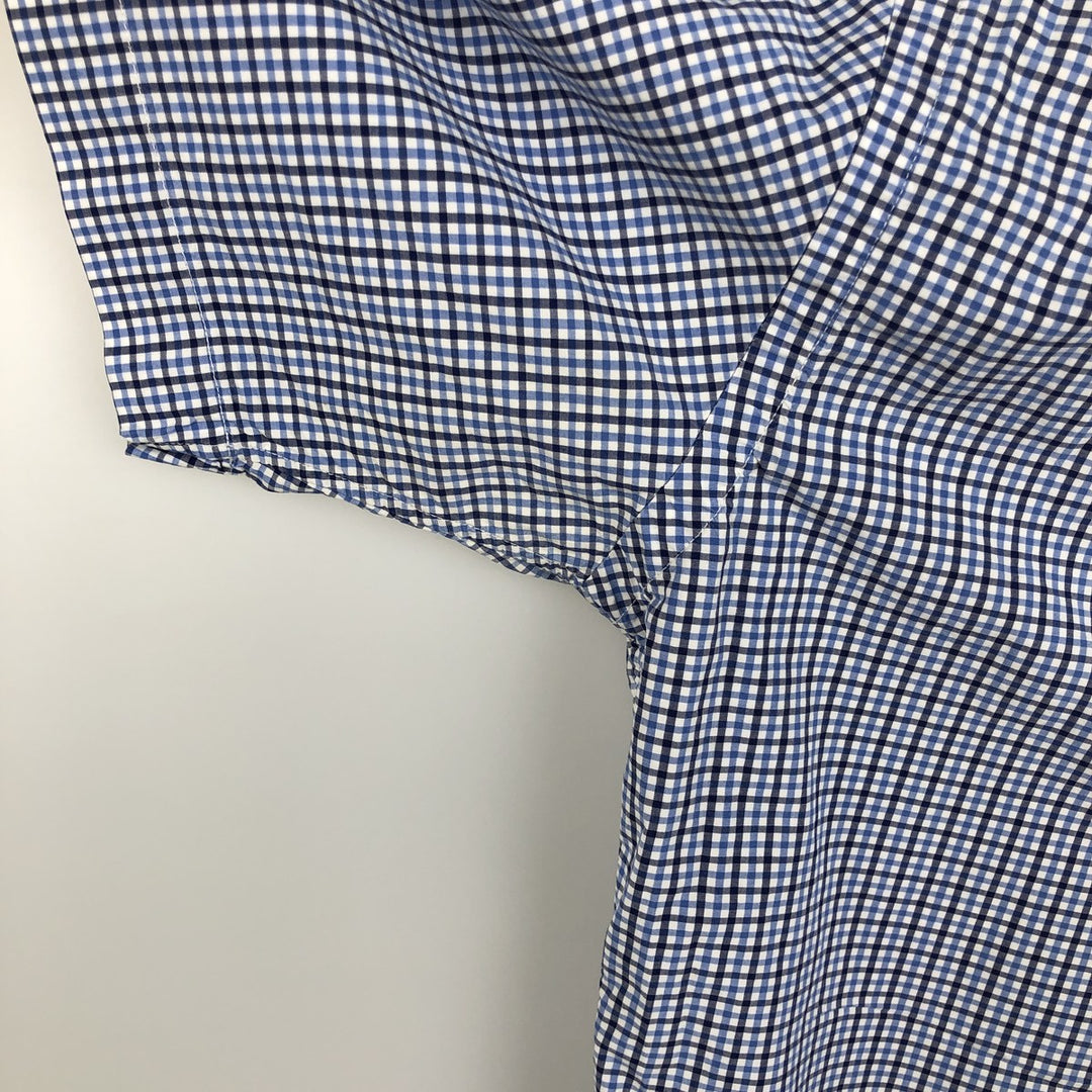 Ralph Lauren SLIM FIT Short-Sleeve Button-Down Check Shirt, Men's Size L (approx.) cotton blue type Vintage Second Hand