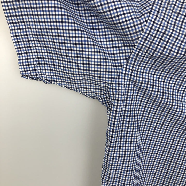 Ralph Lauren SLIM FIT Short-Sleeve Button-Down Check Shirt, Men's Size L (approx.) cotton blue type Vintage Second Hand