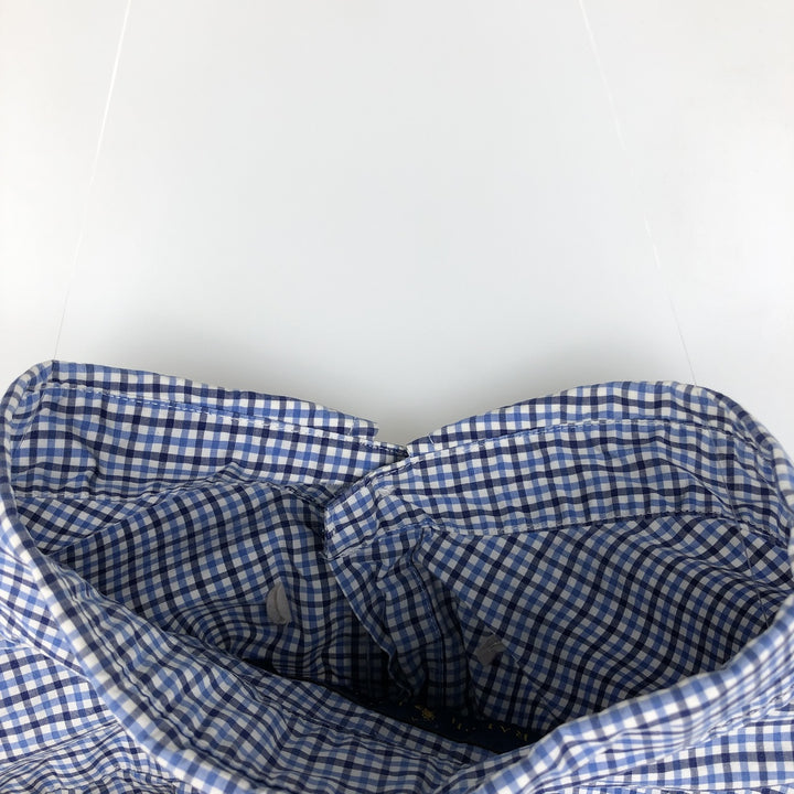 Ralph Lauren SLIM FIT Short-Sleeve Button-Down Check Shirt, Men's Size L (approx.) cotton blue type Vintage Second Hand