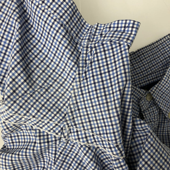 Ralph Lauren SLIM FIT Short-Sleeve Button-Down Check Shirt, Men's Size L (approx.) cotton blue type Vintage Second Hand