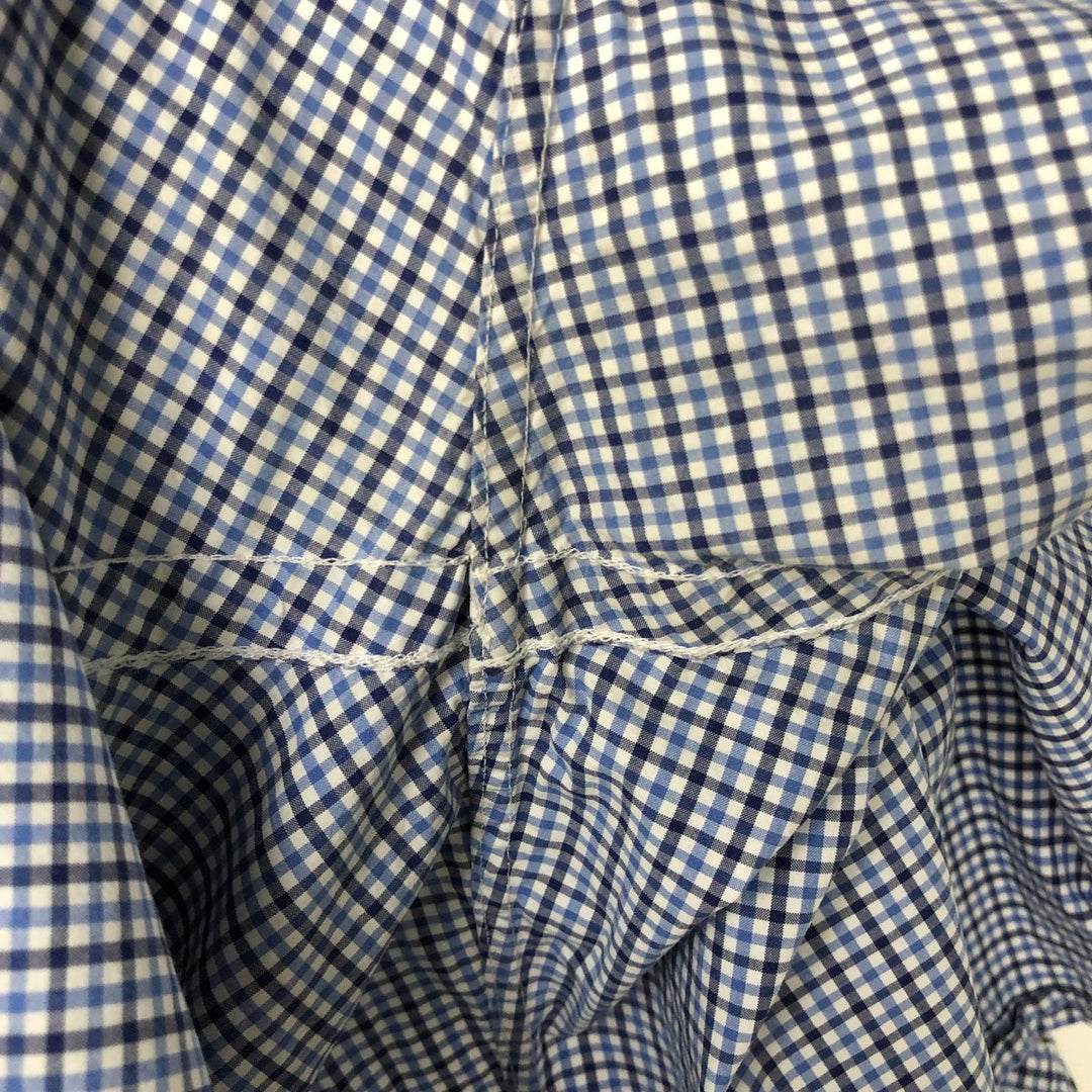 Ralph Lauren SLIM FIT Short-Sleeve Button-Down Check Shirt, Men's Size L (approx.) cotton blue type Vintage Second Hand