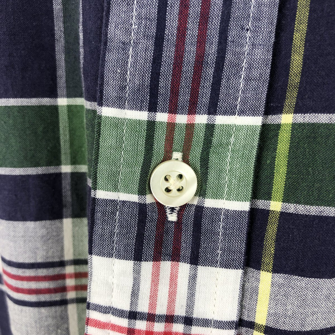 Ralph Lauren POLO by Ralph Lauren short sleeve button down check shirt men's XL size cotton navy blue type Vintage Second Hand
