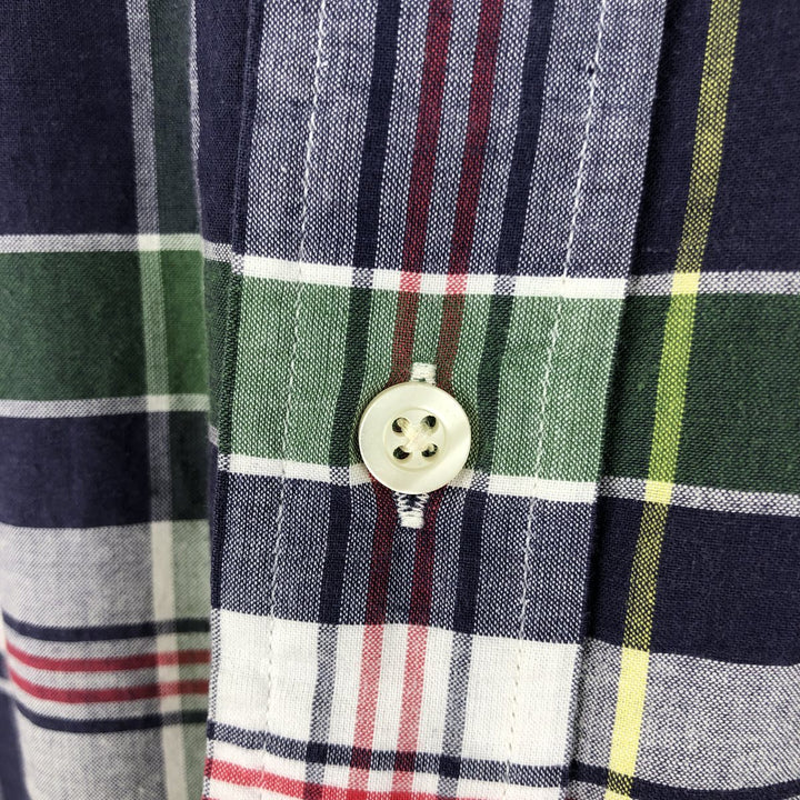 Ralph Lauren POLO by Ralph Lauren short sleeve button down check shirt men's XL size cotton navy blue type Vintage Second Hand