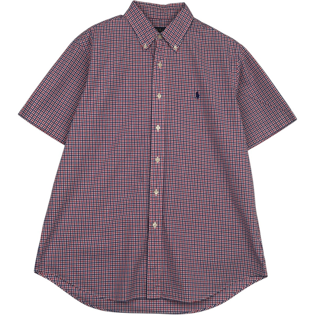 Ralph Lauren POLO RALPH LAUREN Gingham check short sleeve button down check shirt Men's L size cotton red type Vintage Second Hand