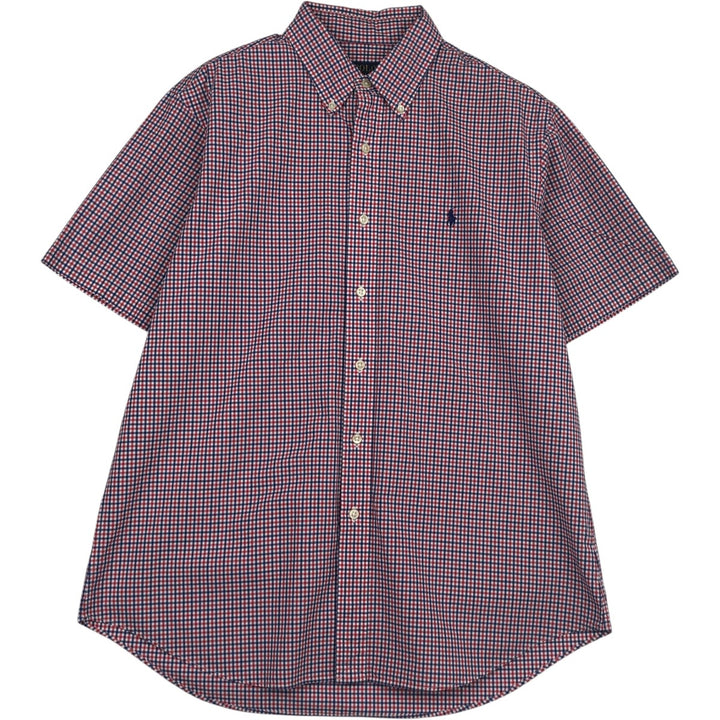 Ralph Lauren POLO RALPH LAUREN Gingham check short sleeve button down check shirt Men's L size cotton red type Vintage Second Hand