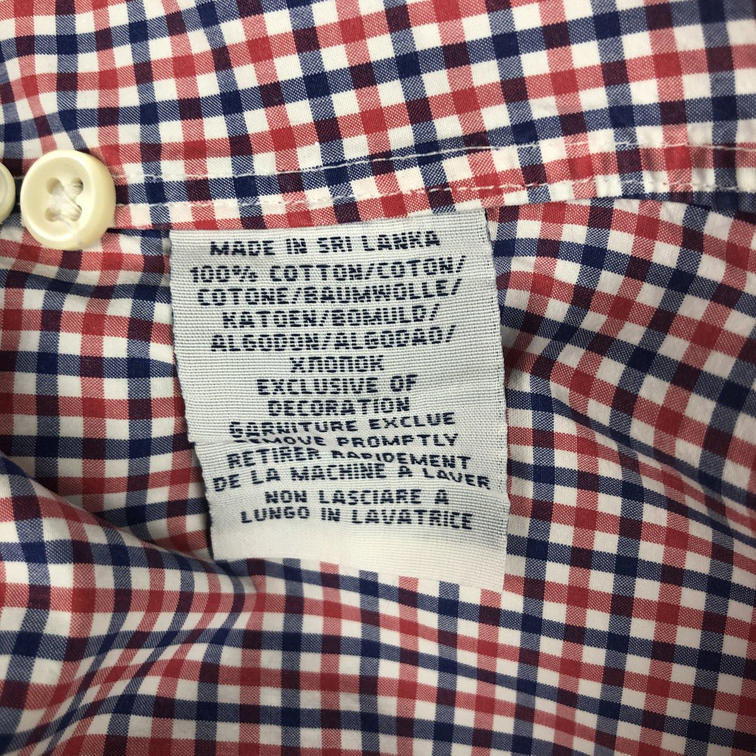 Ralph Lauren POLO RALPH LAUREN Gingham check short sleeve button down check shirt Men's L size cotton red type Vintage Second Hand