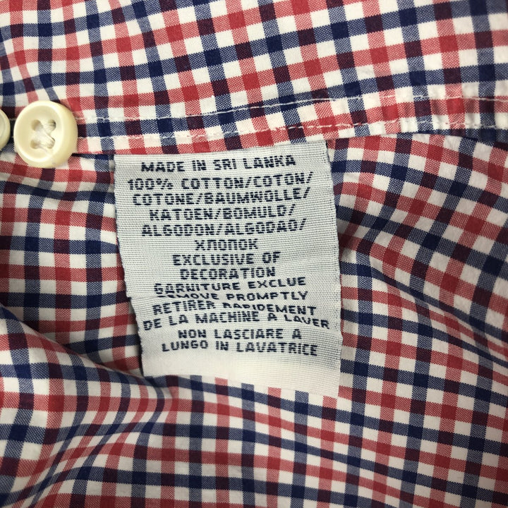 Ralph Lauren POLO RALPH LAUREN Gingham check short sleeve button down check shirt Men's L size cotton red type Vintage Second Hand