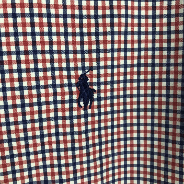 Ralph Lauren POLO RALPH LAUREN Gingham check short sleeve button down check shirt Men's L size cotton red type Vintage Second Hand