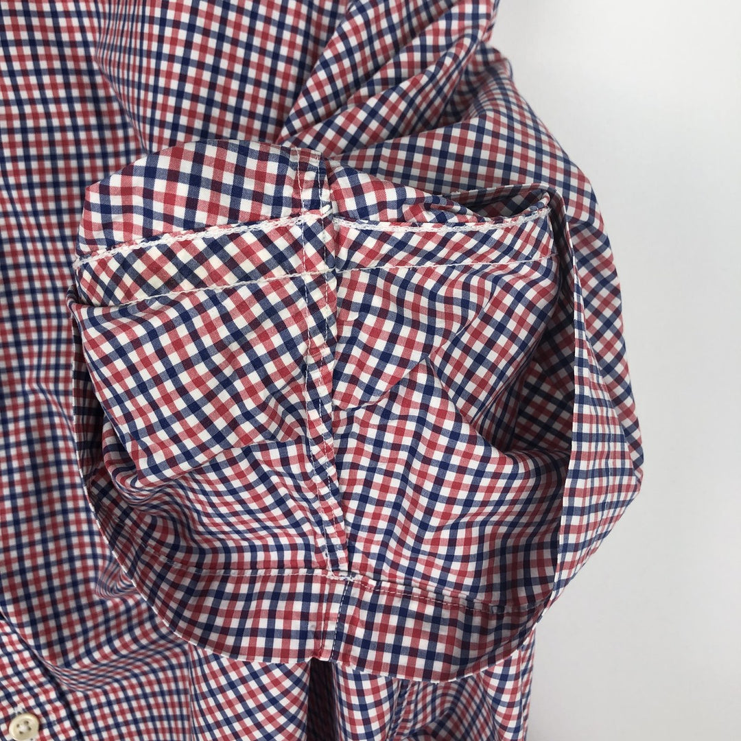 Ralph Lauren POLO RALPH LAUREN Gingham check short sleeve button down check shirt Men's L size cotton red type Vintage Second Hand