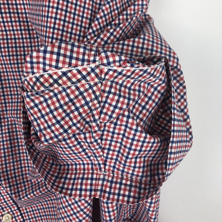 Ralph Lauren POLO RALPH LAUREN Gingham check short sleeve button down check shirt Men's L size cotton red type Vintage Second Hand