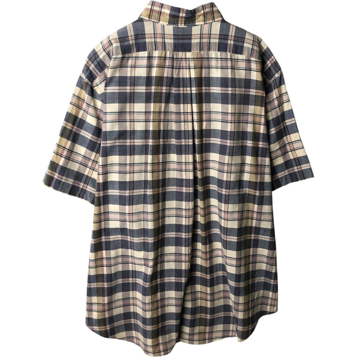 Ralph Lauren POLO RALPH LAUREN CLASSIC FIT Short-Sleeve Button-Down Check Shirt, Men's Size XL (approx.) cotton Beige type Vintage Second Hand