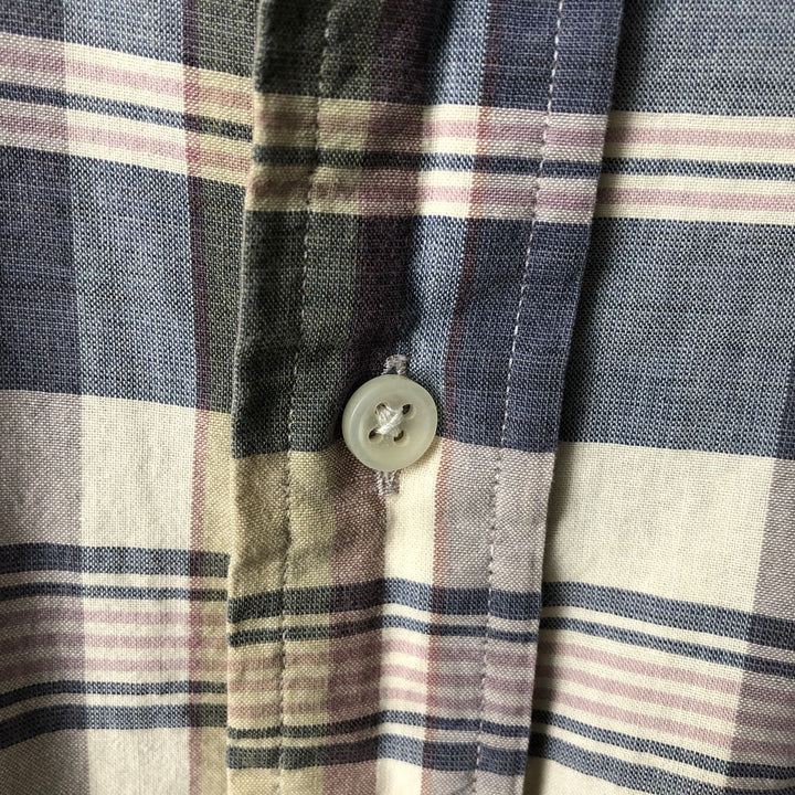 Ralph Lauren POLO RALPH LAUREN CLASSIC FIT Short-Sleeve Button-Down Check Shirt, Men's Size XL (approx.) cotton Beige type Vintage Second Hand
